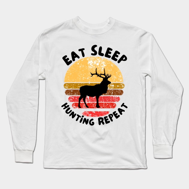 Eat sleep hunting repeat Long Sleeve T-Shirt by IOANNISSKEVAS